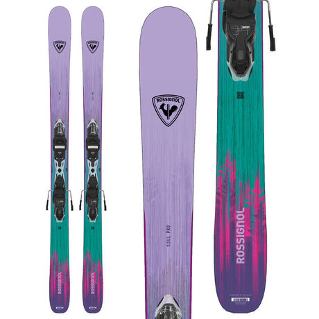 SoulWProSkis_XpressW10GWBindings- Pair of Rossignol skis on a white background