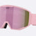 Spark-Bliz ski goggles in matte light pink with a mirrored pink lens and a matching pink strap, shown on a light gray background.