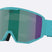 Spark-Bliz ski goggles in matte turquoise with a mirrored green lens and a matching turquoise strap, shown on a light gray background.