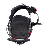 Speed-In-Pro-Black and red snowboard binding on a white background