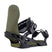 Spruce-Black and green snowboard bindings on a white background