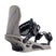 Spruce-Black and grey snowboard bindings on a white background
