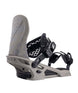 Spruce-Black and grey snowboard bindings on a white background
