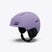 SpurMIPS-Purple helmet with black interior and chin strap on a white background