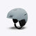 SpurMIPS- Sky blue helmet with black interior and chin strap on a white background
