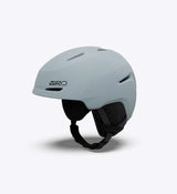 SpurMIPS- Sky blue helmet with black interior and chin strap on a white background