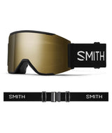 SquadMag-Smith goggles with gold lens and black strap on a white background