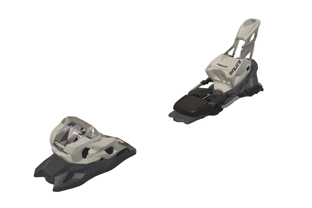 Squire11- Two ski bindings on a white background