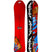 Squonk- Red multi colored snowboard on a white background 