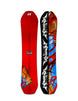 Squonk- Red multi colored snowboard on a white background 