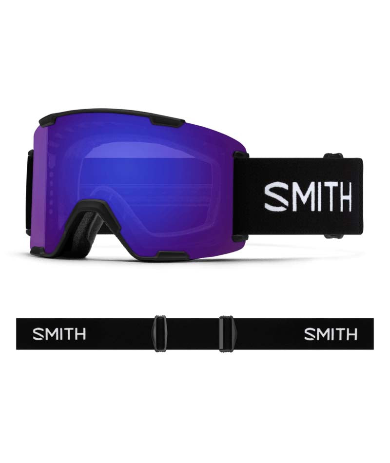 StashXL-Smith goggles with purple lens and black strap on a white background