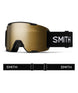 StashXL-Smith goggles with gold lens and black frame on a white background