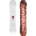 StereoTeam- Two views of a snowboard, one white and one with a red and brown design, on a white background.
