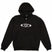 StretchLogoHoody-A black zip-up hoodie with a white circular 'Public' logo printed on the chest, displayed against a solid white background.