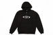 StretchLogoHoody-A black zip-up hoodie with a white circular 'Public' logo printed on the chest, displayed against a solid white background.