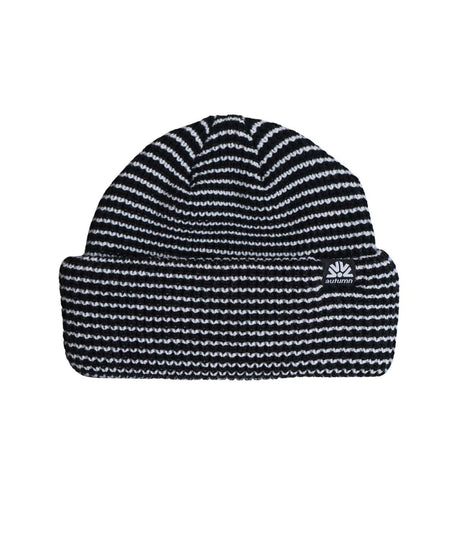 StripeDoubleRoll- Beanie on a white background