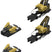 Strive14MN-Set of black and yellow ski bindings on a white background
