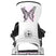 Stylist-White snowboard binding with butterfly design on a white background
