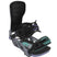 Stylist-Black and gray snowboard binding with purple accents on a white background