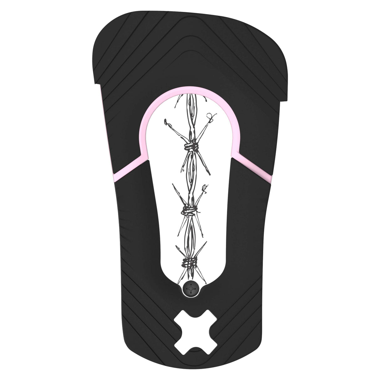 Stylist-Black and white snowboard binding on a white background