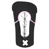 Stylist-Black and white snowboard binding on a white background