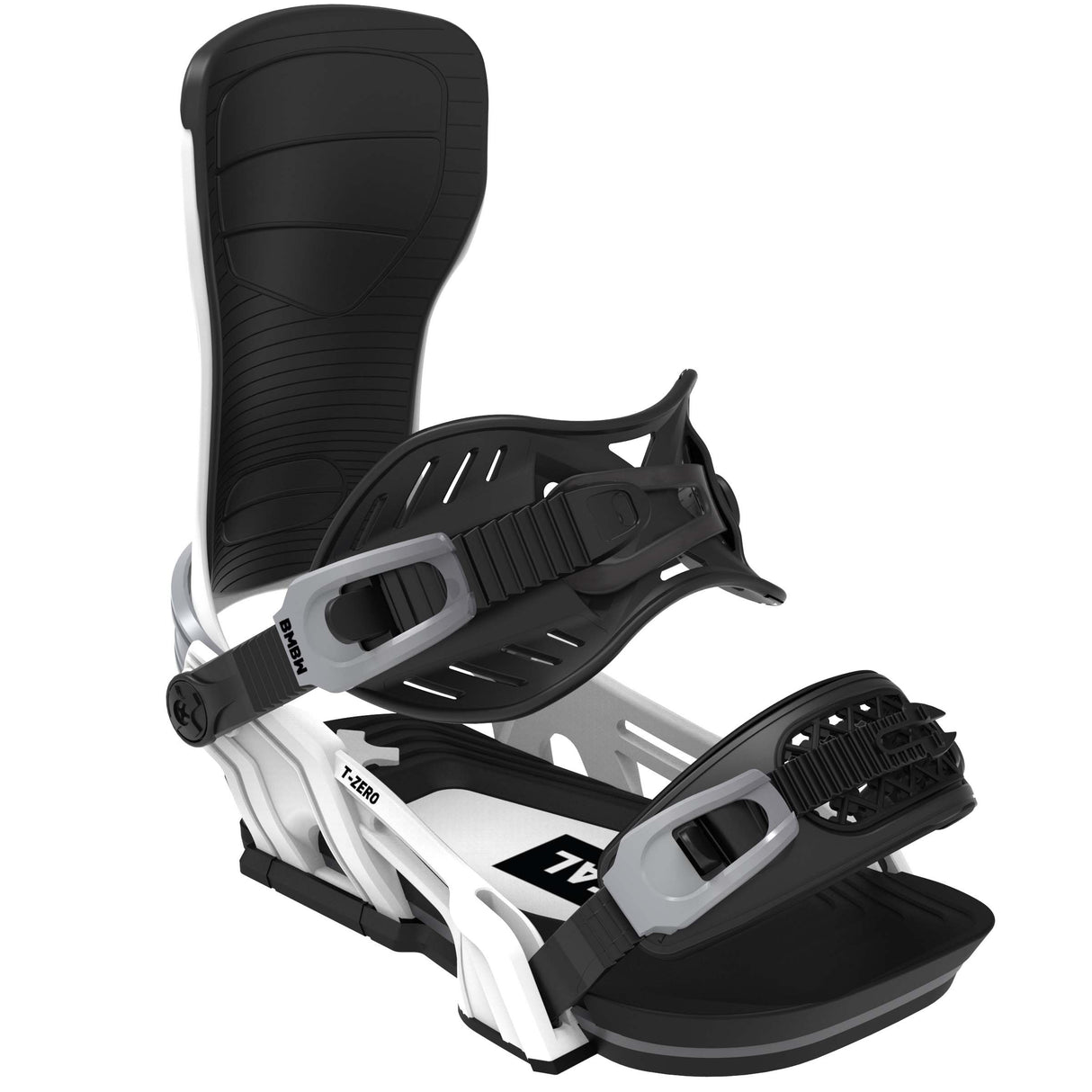 T-Zero-Black and white snowboard binding on a white background