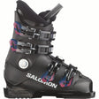 T4M- Black ski boot on a white background with Salomon brand.
