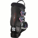 T4M- Black ski boot on a white background with Salomon brand.