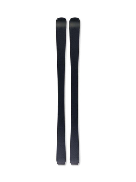 THECURVGT85_RSW12PR- A single ski shown vertically against a plain white background, with visible branding and model text including 'THECURV' and 'GT85'. The ski has a dark gray base with bright yellow graphics and black details.