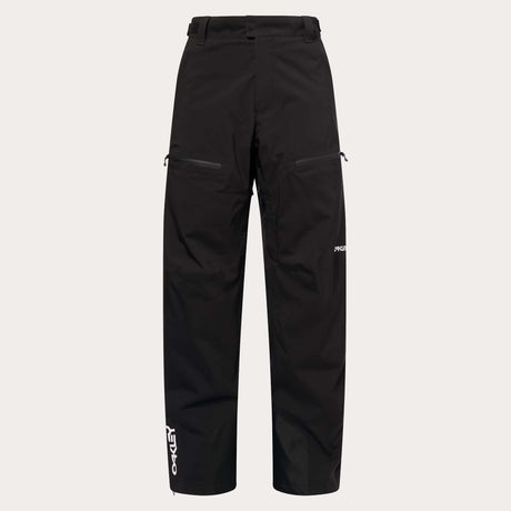 TNPShellPant2.0-Black pants with a brand logo on a light gray background