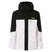 TNPTBTShellJkt-Black and white jacket with Oakley logo on a white background