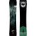 TROOPER- Black snowboard with a forest/woods graphic on the top sheet and a black and green base 