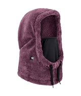 TarmacSherpaHood-Purple hooded balaclava with black interior on a white background