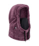 TarmacSherpaHood-Purple hooded balaclava with black interior on a white background