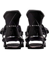 TeamBinding-Black snowboard bindings with Nitro branding on a white background