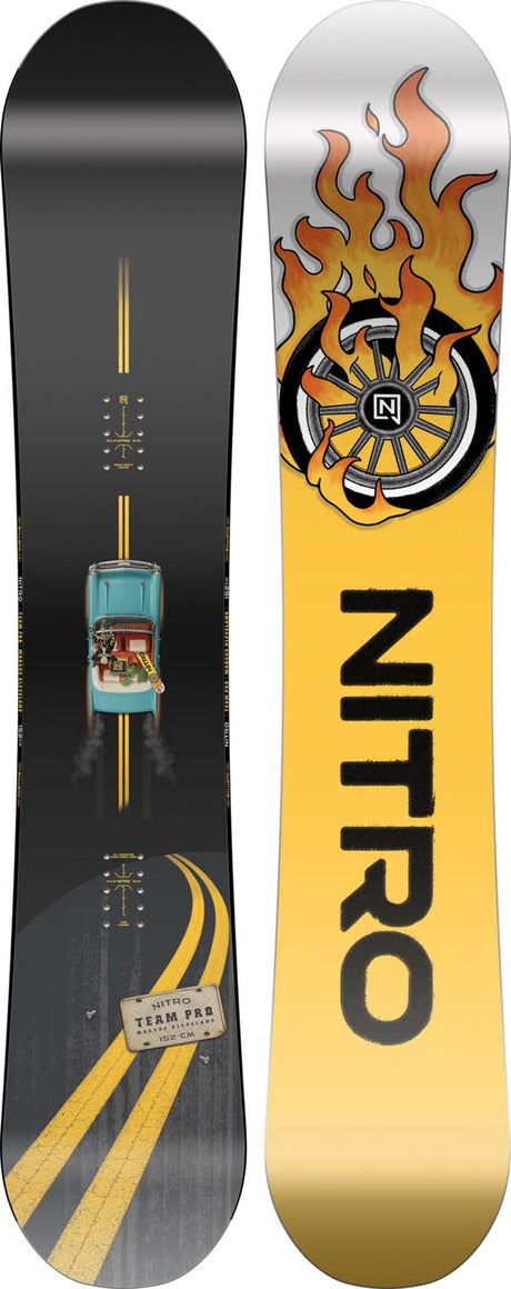 TeamProMarcusKleveland- Multicolored snowboard on a white background