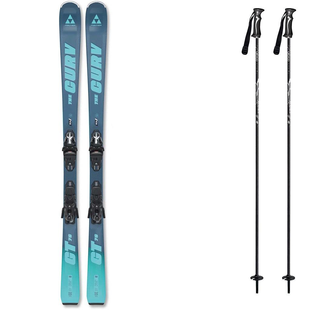 Fischer The Curv GT 76 Womens Skis 2027 with RSW 10 GW Powerrail System Bindings Ski Package