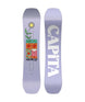 TheGlowUpMiniJK- Purple CAPiTA snowboard with a graphic design on a white background