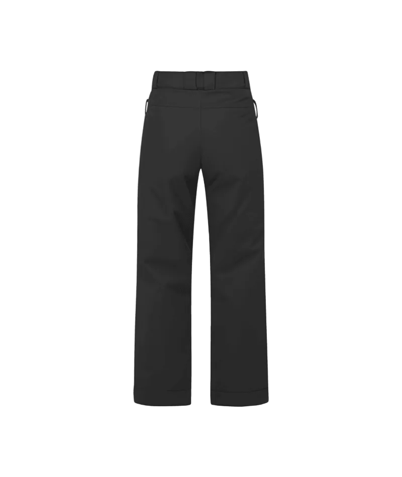 TimePant- Black technical outdoor pants with cargo pockets and a small circular logo on the upper right thigh, shown flat against a white background.