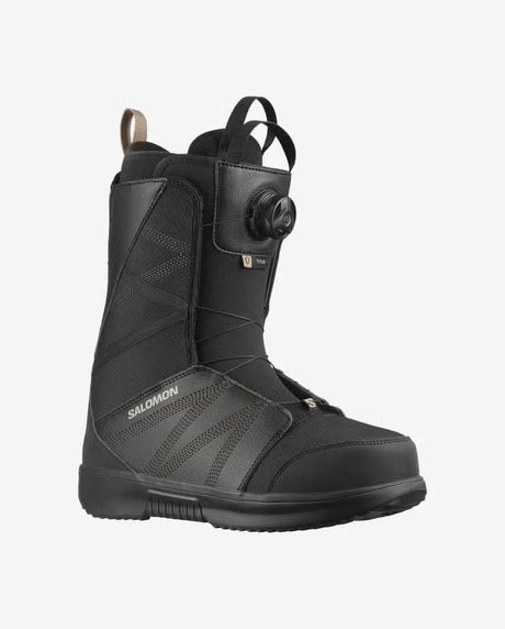 TitanBOA-Black snowboard boot with visible brand logo on a white background