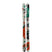 TomWallischPro-Colorful skis with a paint splatter pattern on a white background