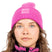 TonalBeanie- Woman wearing a white beanie on a white background