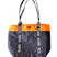 ToteBag-Black tote bag with orange stripe and 'Rome' branding on a white background