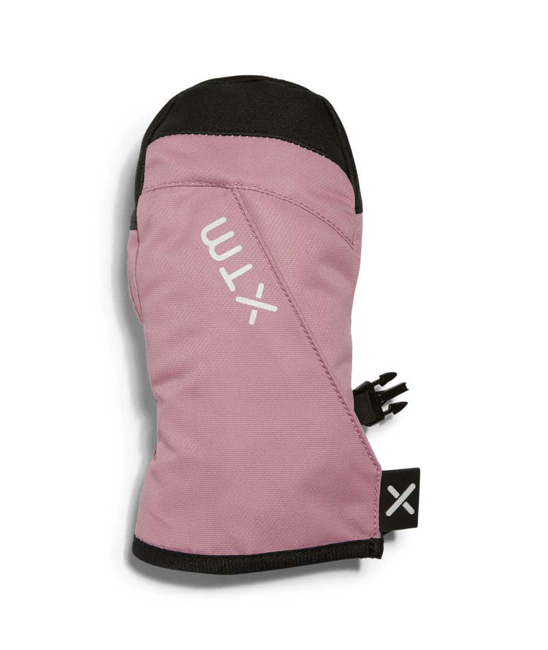 TotsMitt- A single pink and black insulated mitten with a white 'XTM' logo on the side, shown against a plain white background.