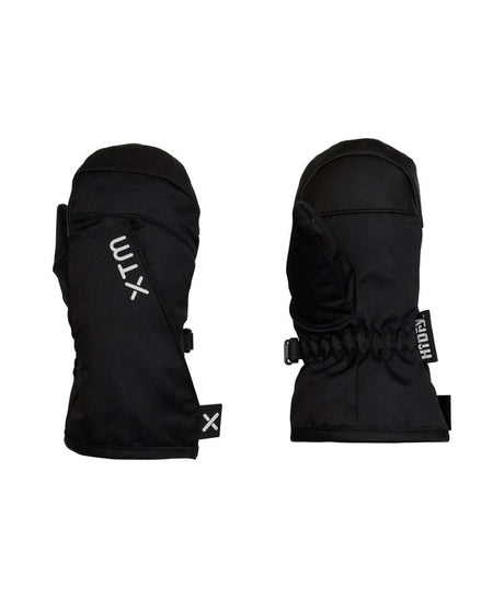TotsMitt-A pair of black insulated gloves shown from the front and back against a plain white background. The left glove shows a white vertical 'XTM' logo.
