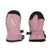 TotsMitt- A pair of pink and black ski mittens shown flat against a white background, with one mitten displaying the white 'XTM' logo and the other showing the elastic cuff and black buckle.