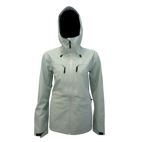 TrailblazerJacket-Mint green hooded jacket on a white background