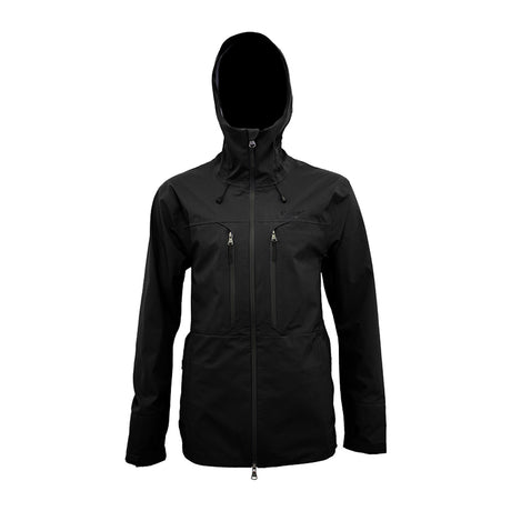 TrailblazerJacket-Black hooded jacket on a white background