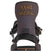 Transfer-Black and brown snowboard binding on a white background