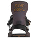 Transfer-Black and brown snowboard binding on a white background